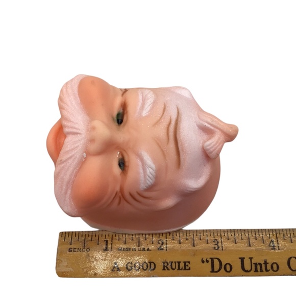 Vintage Santa Claus Heads Set of 3 – Retro Plastic Rubber Faces, Craft Supply - Picture 3 of 10